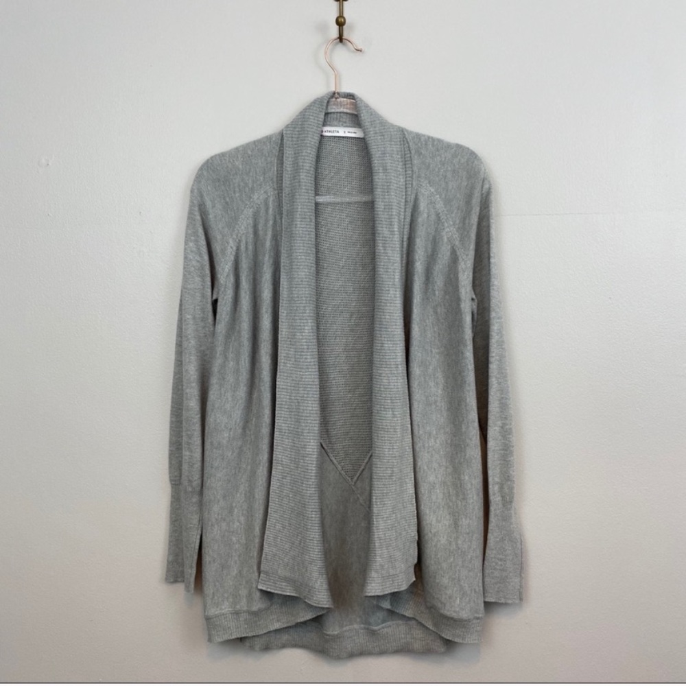Athleta Lightweight Draped Grey Cardigan